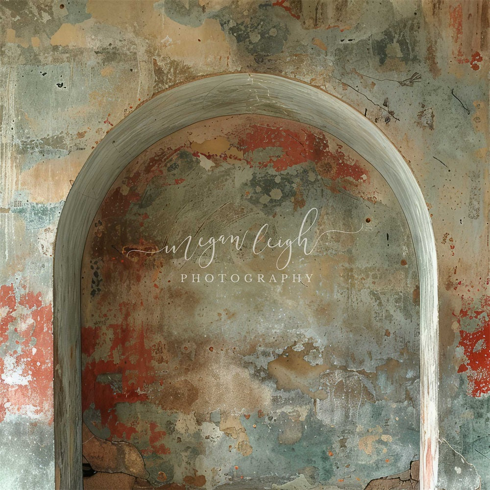 Retro Kleurrijke Graffiti Gebroken Boog Foto Achtergrond Ontworpen door Megan Leigh Fotografie