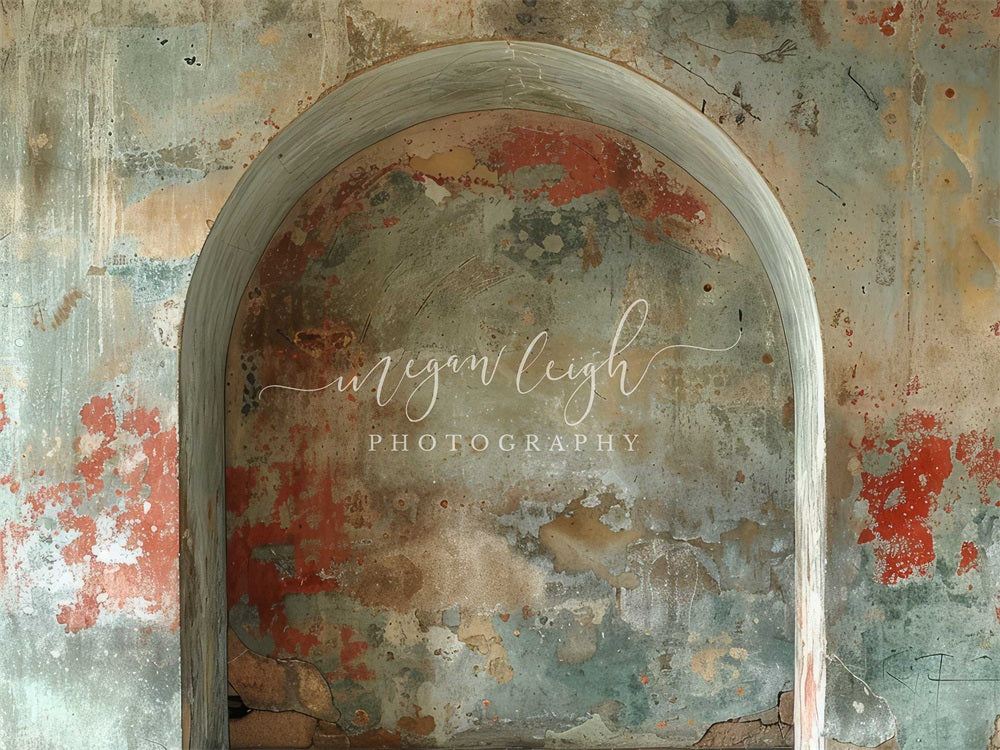 Retro Kleurrijke Graffiti Gebroken Boog Foto Achtergrond Ontworpen door Megan Leigh Fotografie