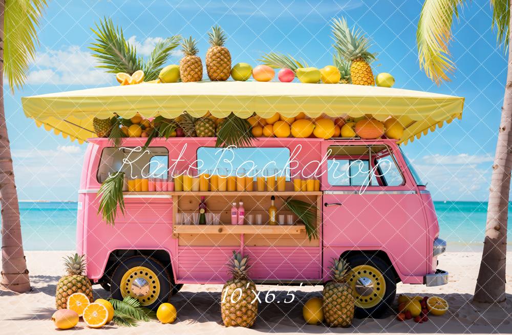 Kate Summer Fantasy Doll Sea Beach Pink Car Fruit Store Backdrop Designed by Emetselch