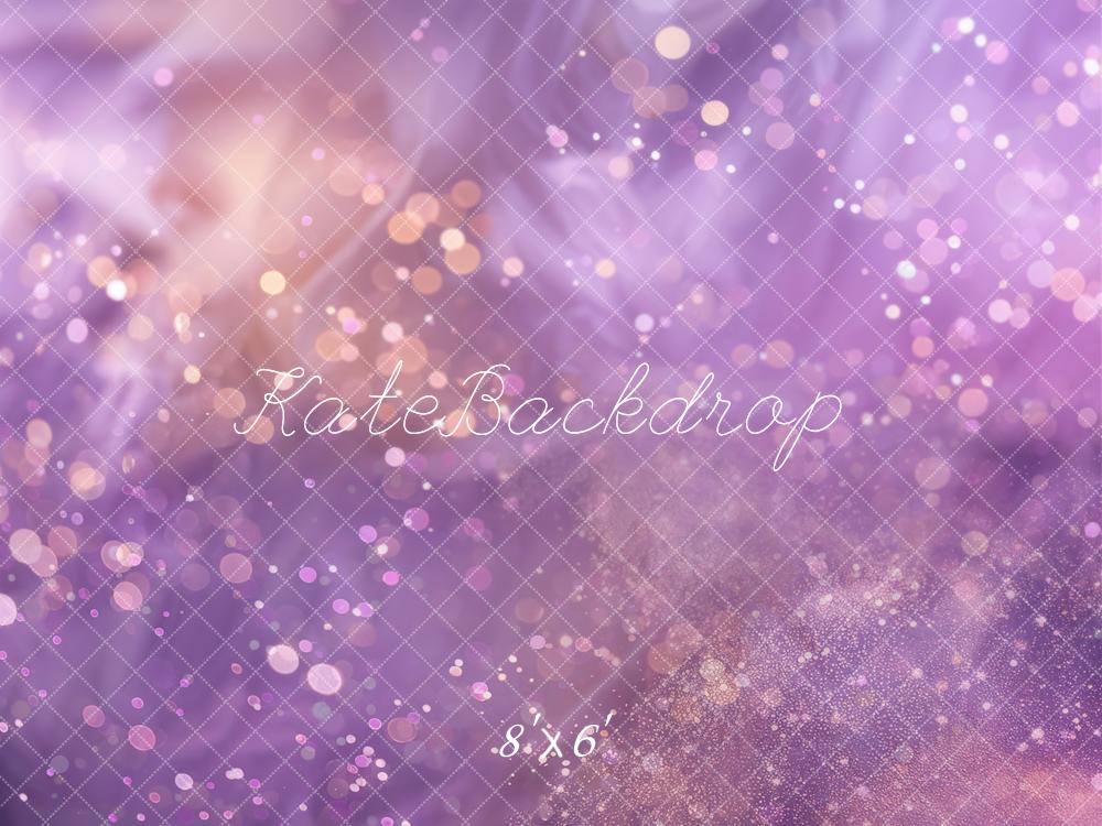 Retro Bokeh Paarse en Gouden Glitter Vloerachtergrond Ontworpen door Kate Afbeelding