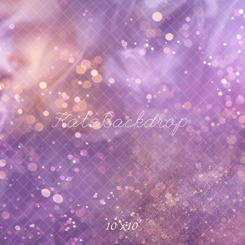 Retro Bokeh Paarse en Gouden Glitter Vloerachtergrond Ontworpen door Kate Afbeelding