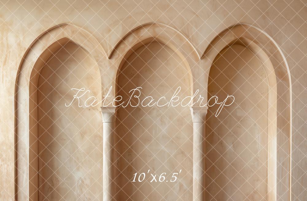 Kate Retro Beige Arch Wall Backdrop Designed by Chain Photography