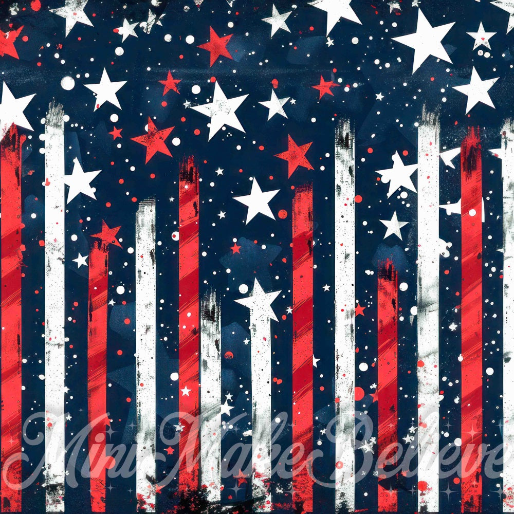 Fondo de bandera graffiti retro roja y blanca diseñado por Mini MakeBelieve