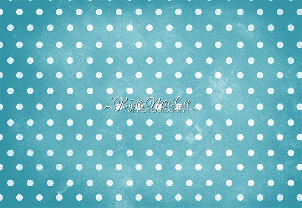 Kate White Polka Dot Teal Wall Backdrop Designed By Krystle Mitchell Photography
