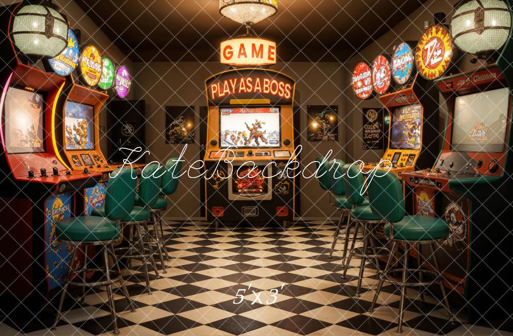 Kate Retro Colorful Game Lobby Backdrop Designed by Emetselch