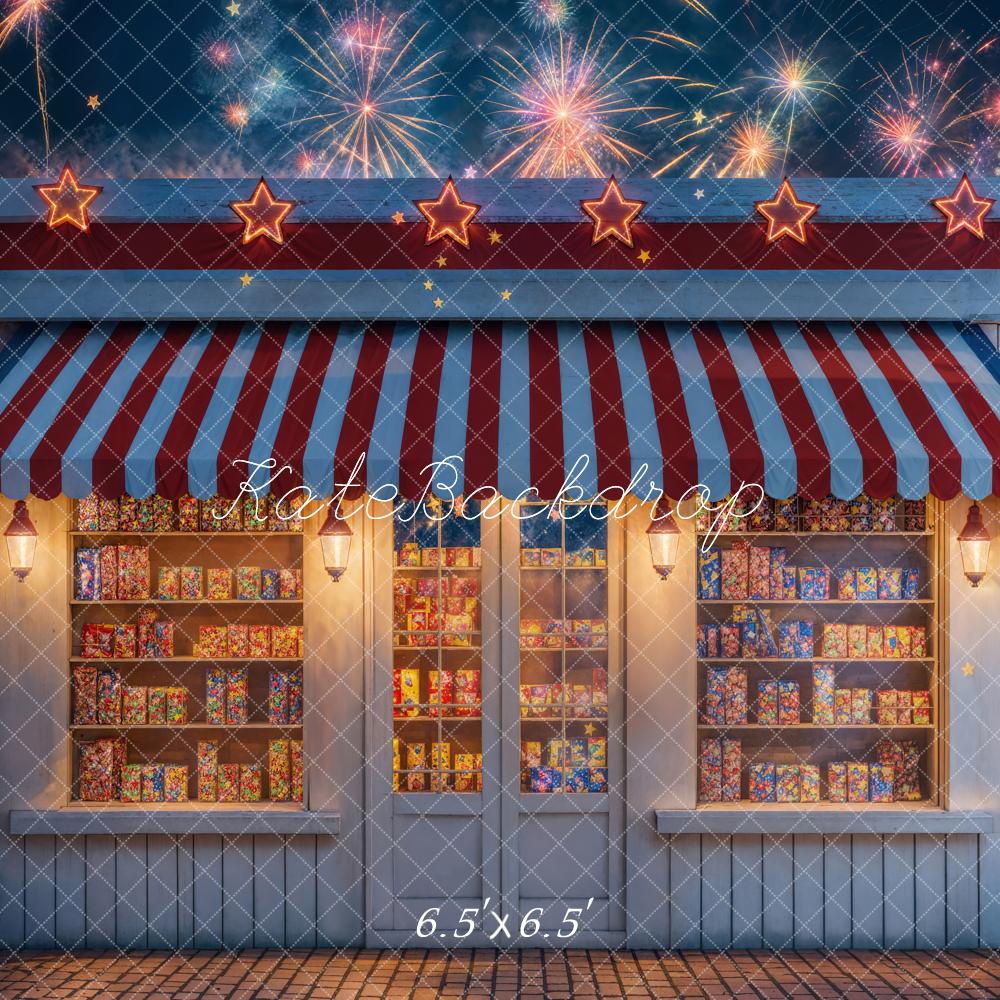 Kate Independence Day Evening Fireworks and Store Backdrop Designed by Emetselch