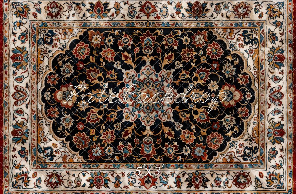 Vintage Fijn Kunst Kleurrijke Bloemen Marmeren Vloer Foto Achtergrond Ontworpen door Kate Afbeelding