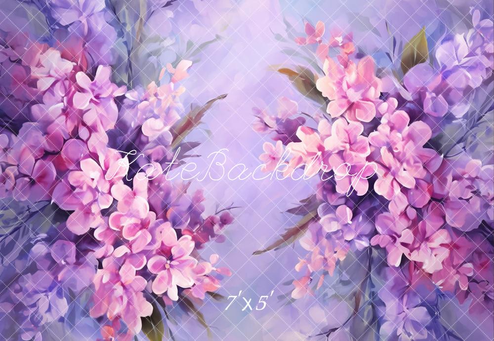 Kate Fine Art Dark Purple Abstract Flower Backdrop Designed by GQ