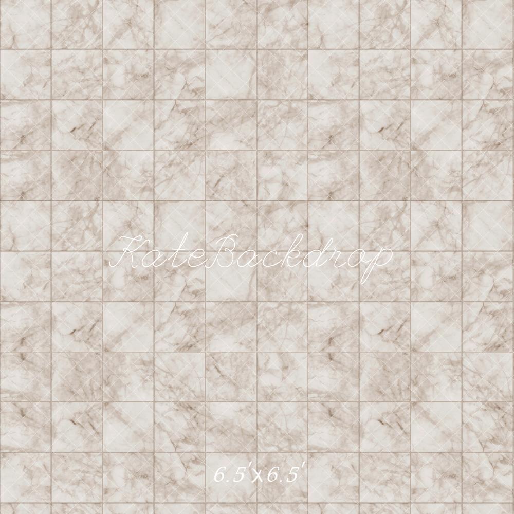 Kate Ivory Marble Plaid Floor Backdrop Designed by Kate Image