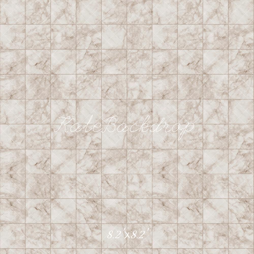 Kate Ivory Marble Plaid Floor Backdrop Designed by Kate Image