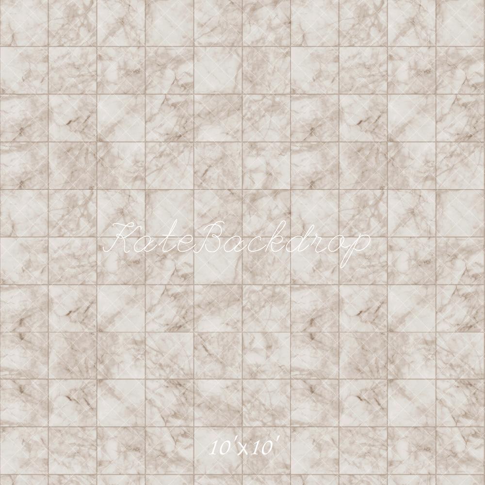 Kate Ivory Marble Plaid Floor Backdrop Designed by Kate Image