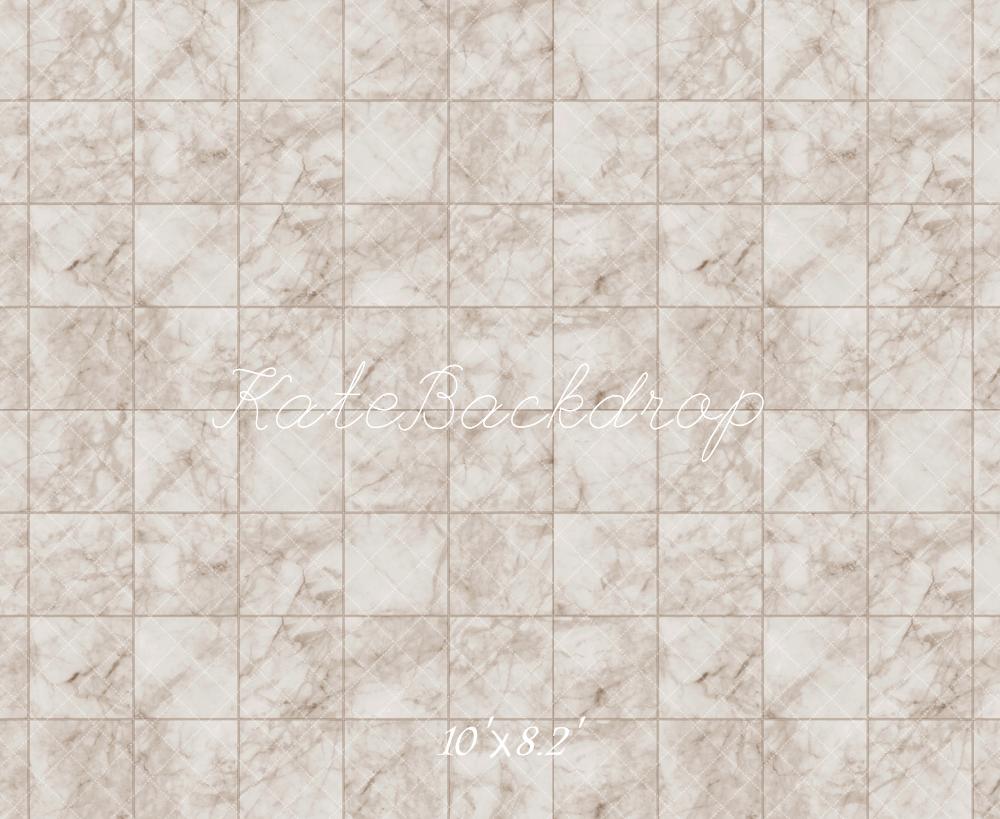 Kate Ivory Marble Plaid Floor Backdrop Designed by Kate Image