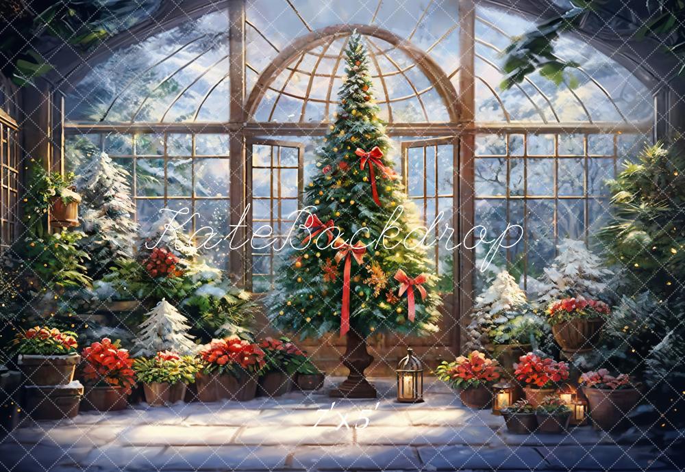 Kate Winter Greenhouse Colorful Garden Arched Window Backdrop Designed by GQ