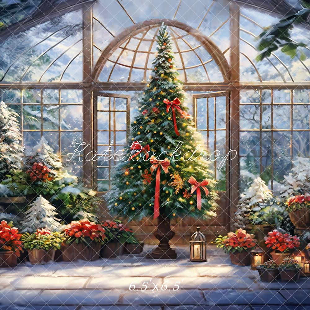 Kate Winter Greenhouse Colorful Garden Arched Window Backdrop Designed by GQ