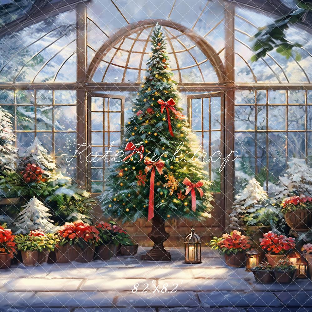 Kate Winter Greenhouse Colorful Garden Arched Window Backdrop Designed by GQ