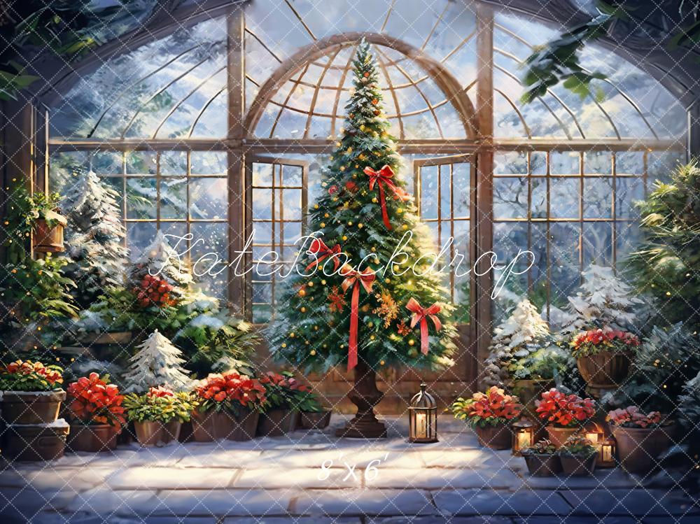 Kate Winter Greenhouse Colorful Garden Arched Window Backdrop Designed by GQ