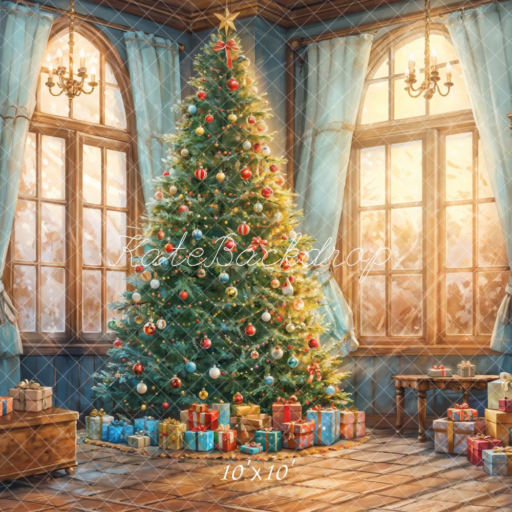 Kate Fantasy Cartoon Colorful Christmas Toy and Gift Room Printed Backdrop Designed by GQ