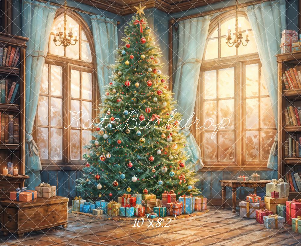 Kate Fantasy Cartoon Colorful Christmas Toy and Gift Room Printed Backdrop Designed by GQ