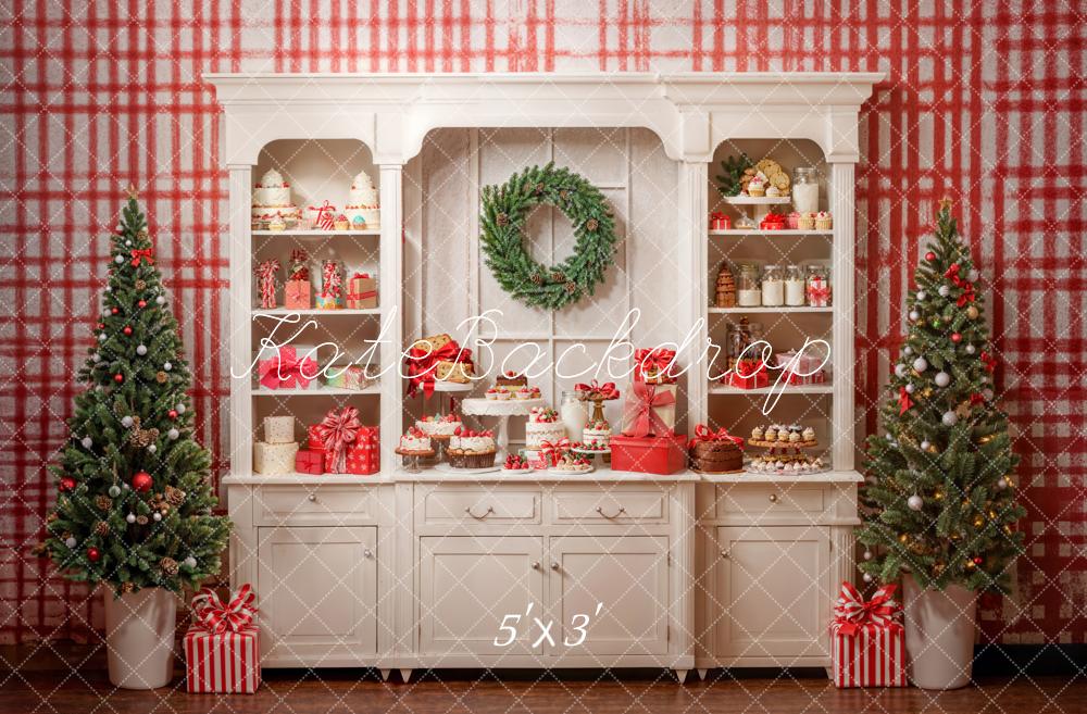 Kate Christmas Vintage White Sweet Kitchen Backdrop Designed by Emetselch
