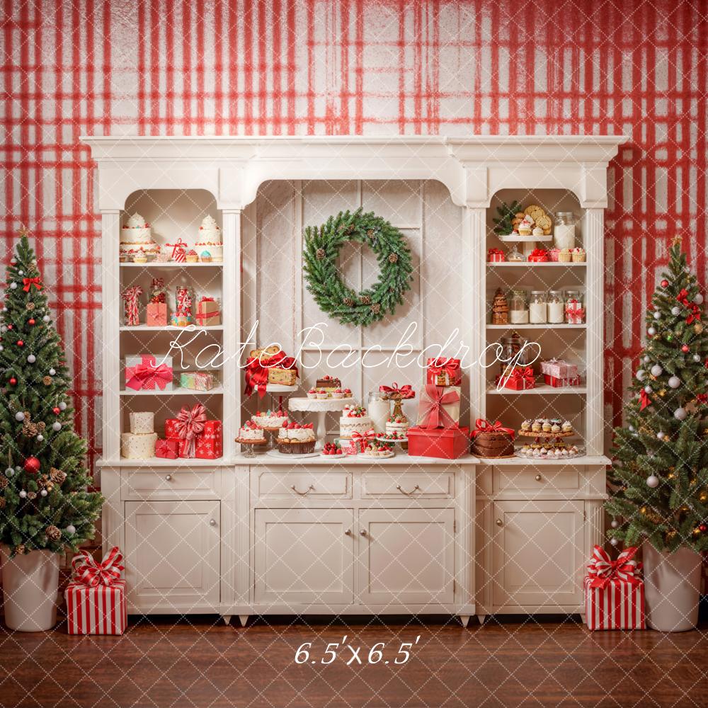 Kate Christmas Vintage White Sweet Kitchen Backdrop Designed by Emetselch
