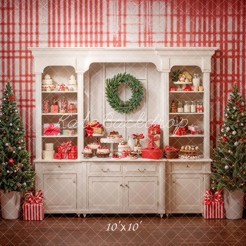 Kate Christmas Vintage White Sweet Kitchen Backdrop Designed by Emetselch