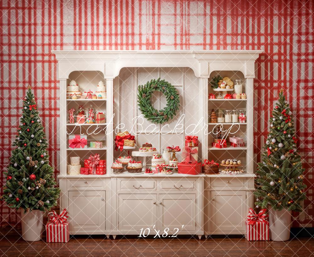 Kate Christmas Vintage White Sweet Kitchen Backdrop Designed by Emetselch
