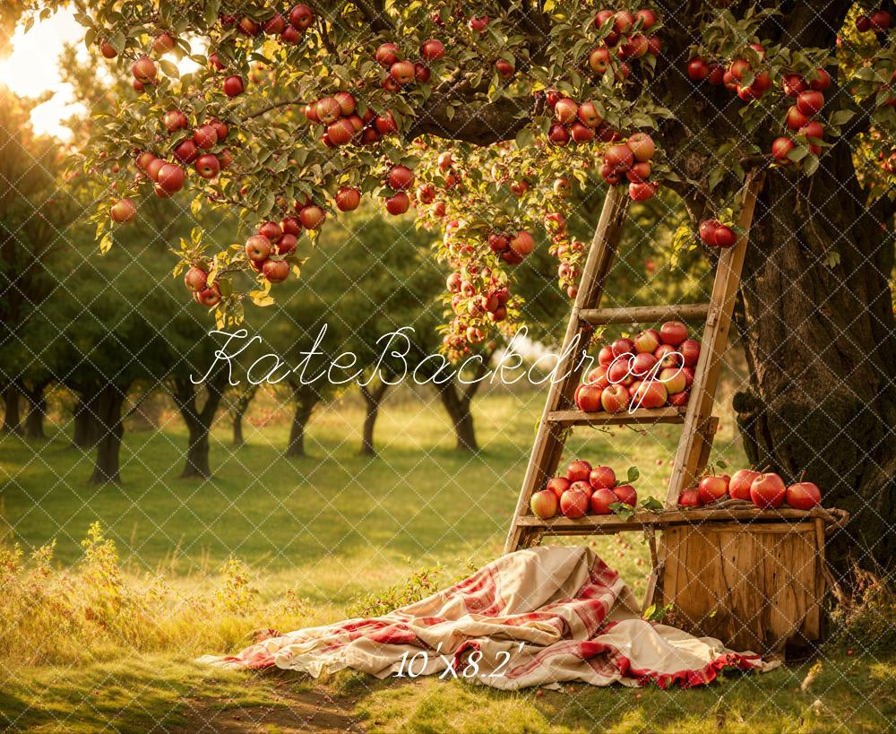 Kate Autumn Outdoor Forest Apple Orchard Backdrop Designed by Emetselch