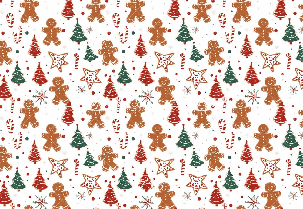 Kate Christmas Tree Gingerbread Cookie Gift Backdrop Designed by Chain Photography