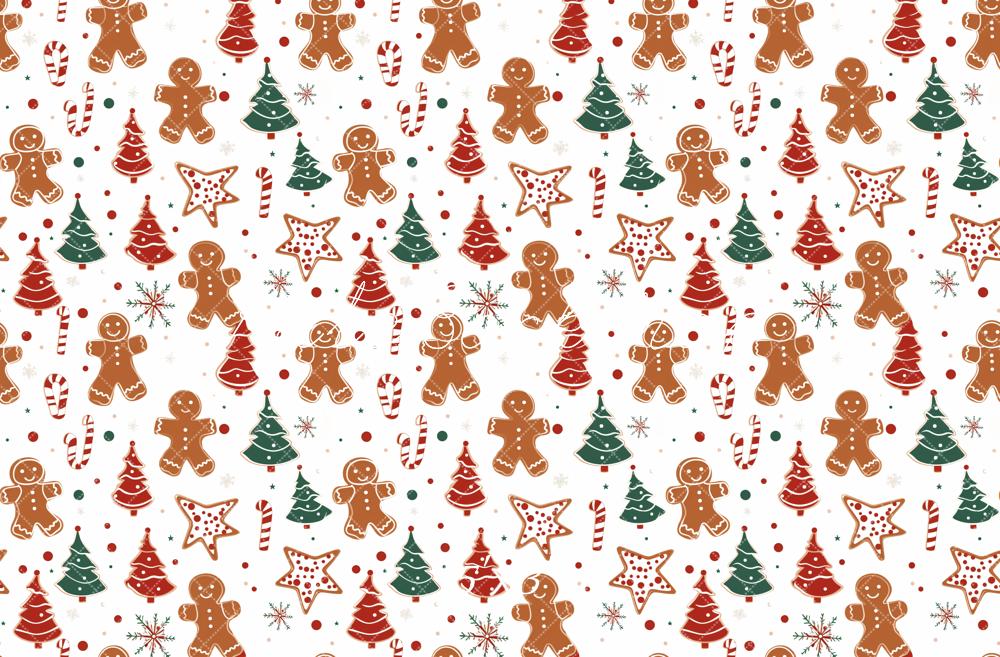 Kate Christmas Tree Gingerbread Cookie Gift Backdrop Designed by Chain Photography