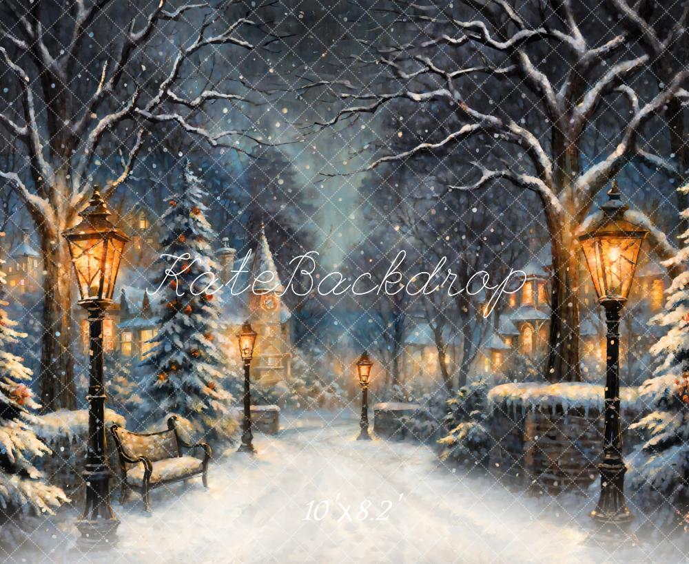 Kate Christmas Night Street Backdrop Designed by GQ