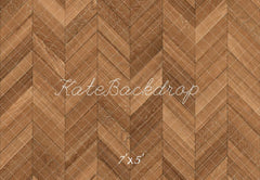 Kate Brown Herringbone Wooden Floor Printed Backdrop Designed by Kate Image