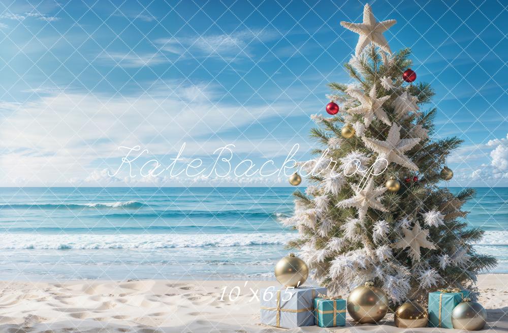 Christmas Sea Beach Backdrop Diseñado por Emetselch.