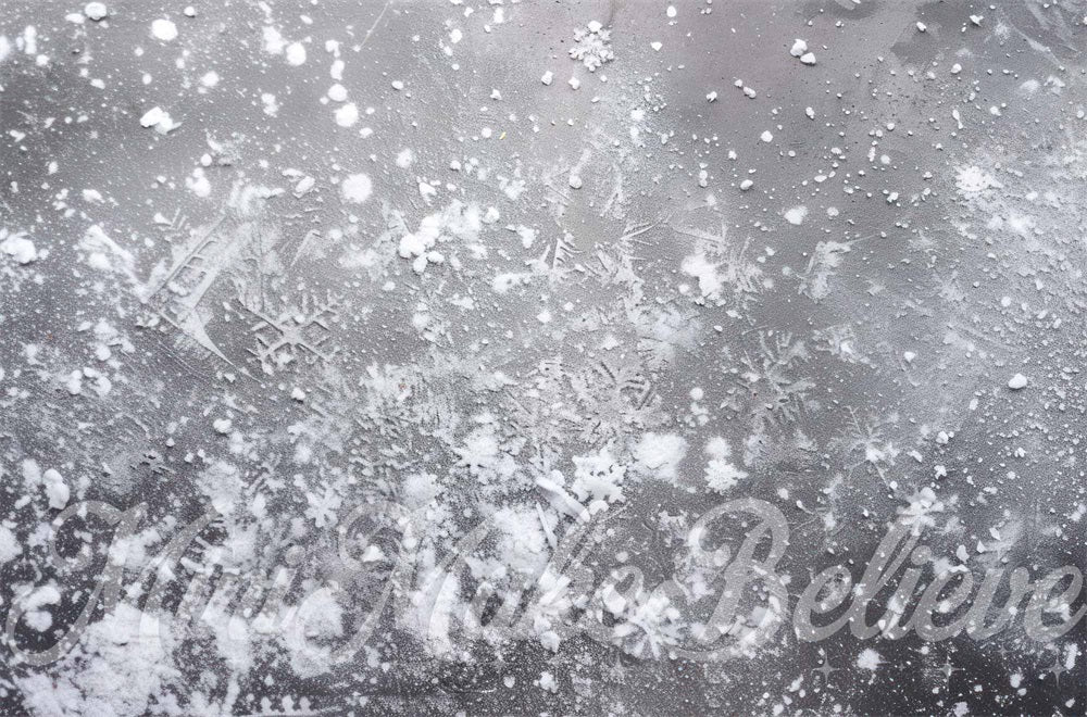 Winter White Snow Gray Concrete Floor Backdrop Progettato da Mini MakeBelieve.