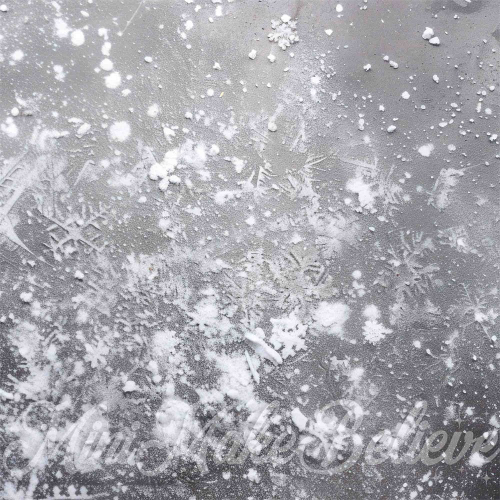 Winter White Snow Gray Concrete Floor Backdrop Progettato da Mini MakeBelieve.