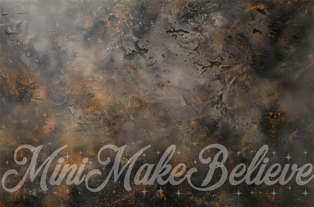 Zwart Bruin Abstract Texture Vloerachtergronduitvoering Ontworpen door Mini MakeBelieve