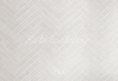 Kate White Herringbone Wooden Floor Printed Backdrop Designed by Kate Image