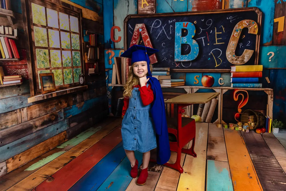 Back to School Libro Pizarrón Colorido Juego de Pared de Madera
