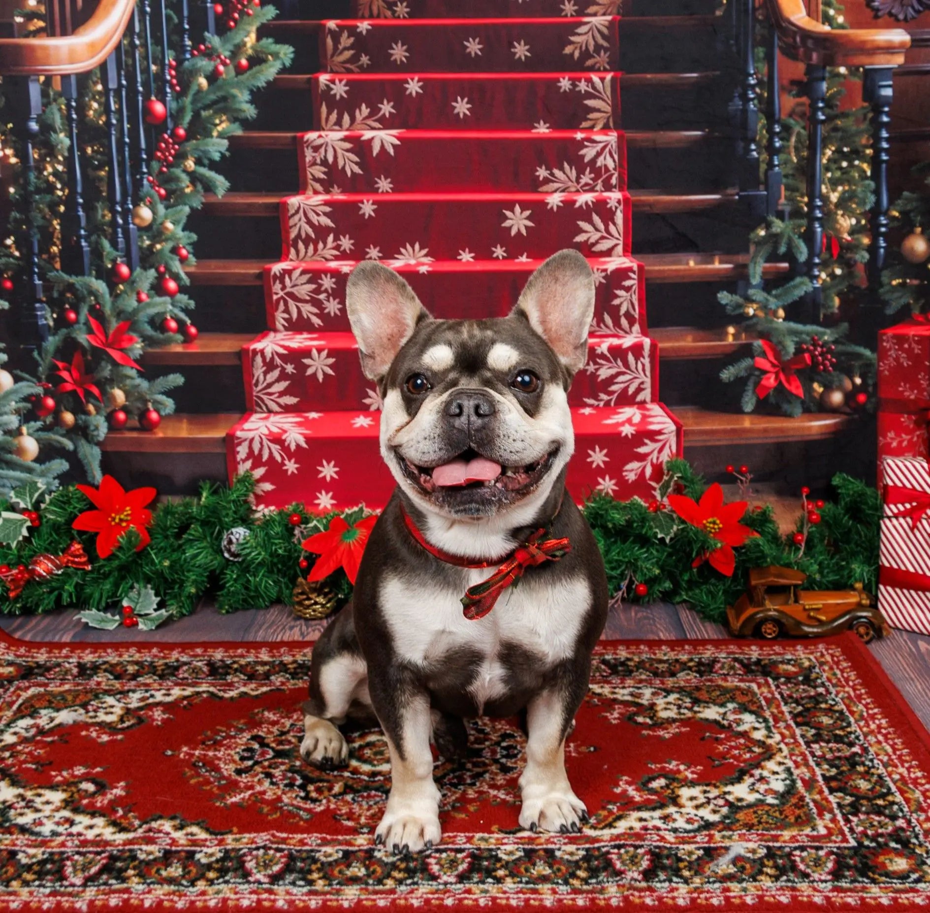 Albero di Natale Rosso Retro Sfondo Scala Grande Designed by Emetselch