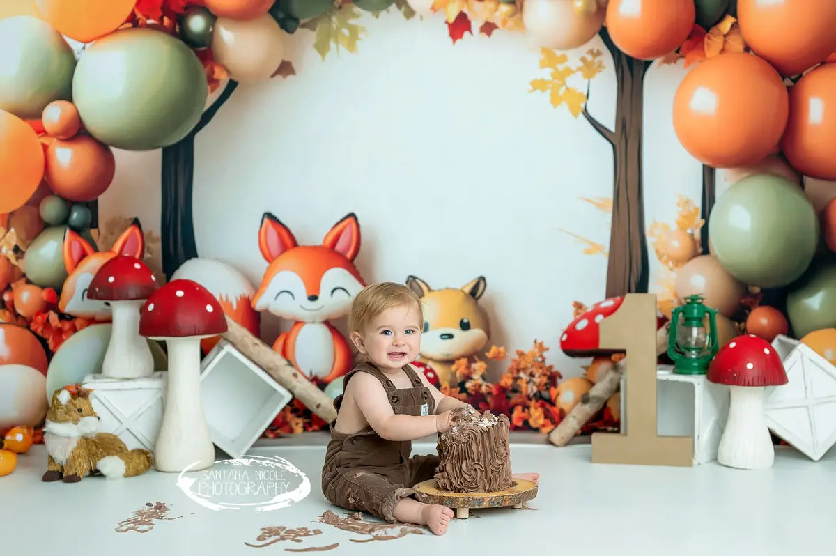 Kate Fall Fox Cake Smash Backdrop Designed by Patty Roberts
