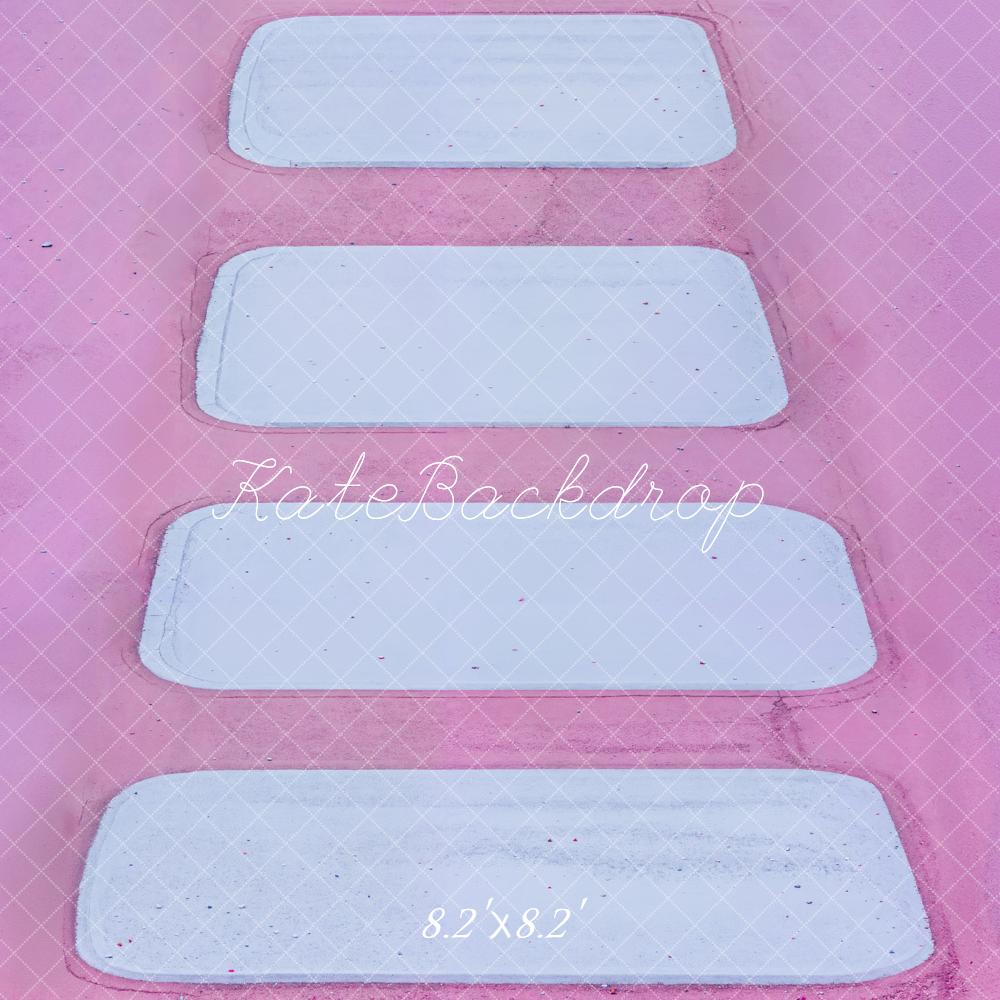 Fondo de piso de escaleras en cascada rosa diseñado por Emetselch