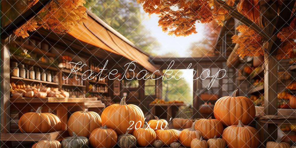 Fall Pumpkin Barn Shop Maple Foto Achtergrond Designed by Megan Leigh Photography