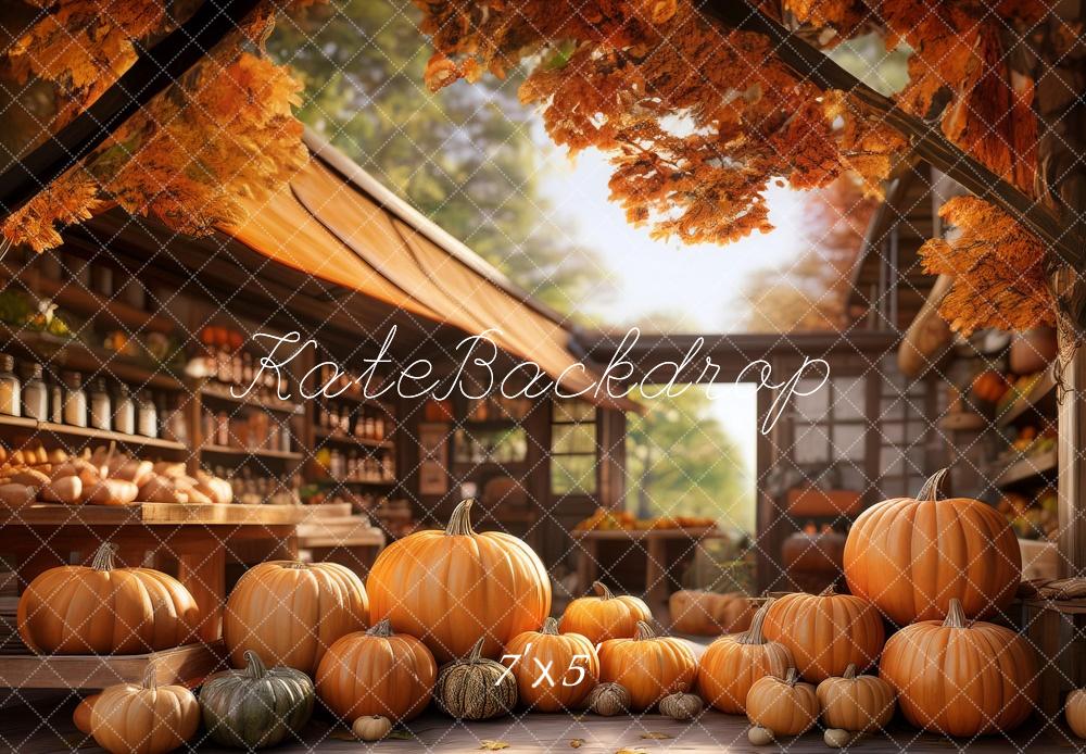Fall Pumpkin Barn Shop Maple Foto Achtergrond Designed by Megan Leigh Photography