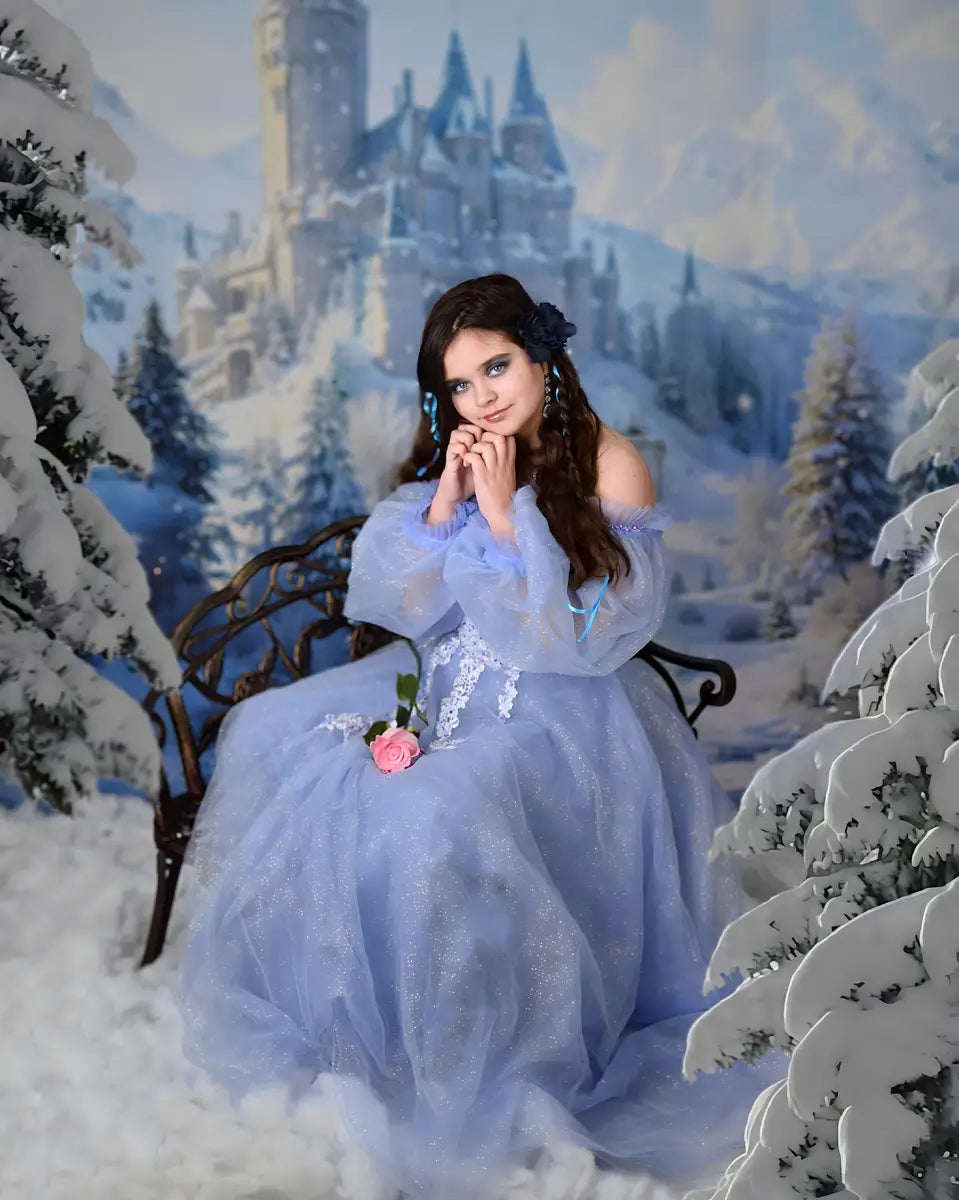 Kate Forest Castle Snowy Mountain Backdrop Designed by Emetselch