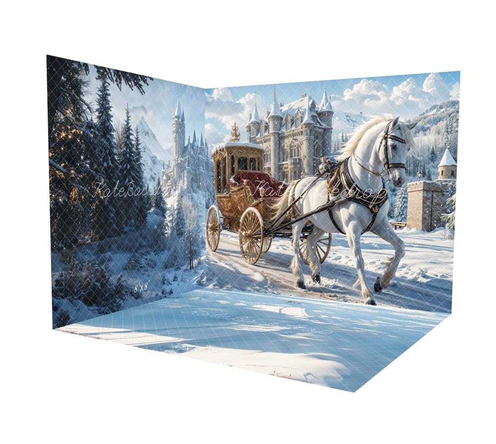 Kate Winter Snowy Castle Horse Carriage Room Set