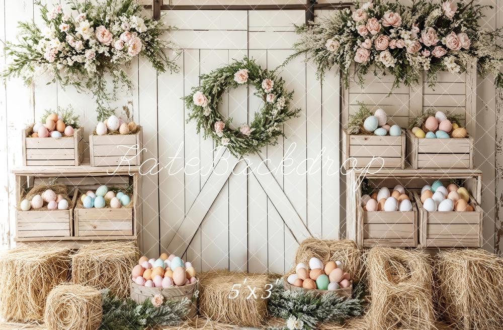 Easter Floral Egg Farmhouse Foto Achtergrond Designed by Emetselch