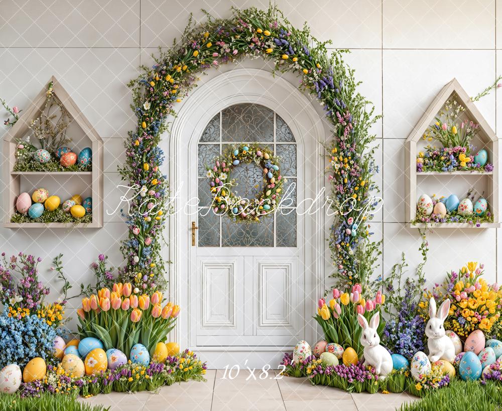 Fondo de Arco Floral de Conejo de Pascua diseñado por Emetselch