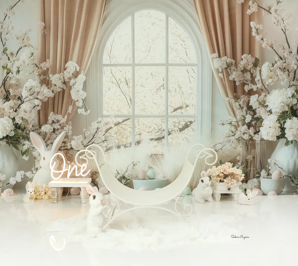 Kate Cake Smash "One" Warm Neon Light for Photography