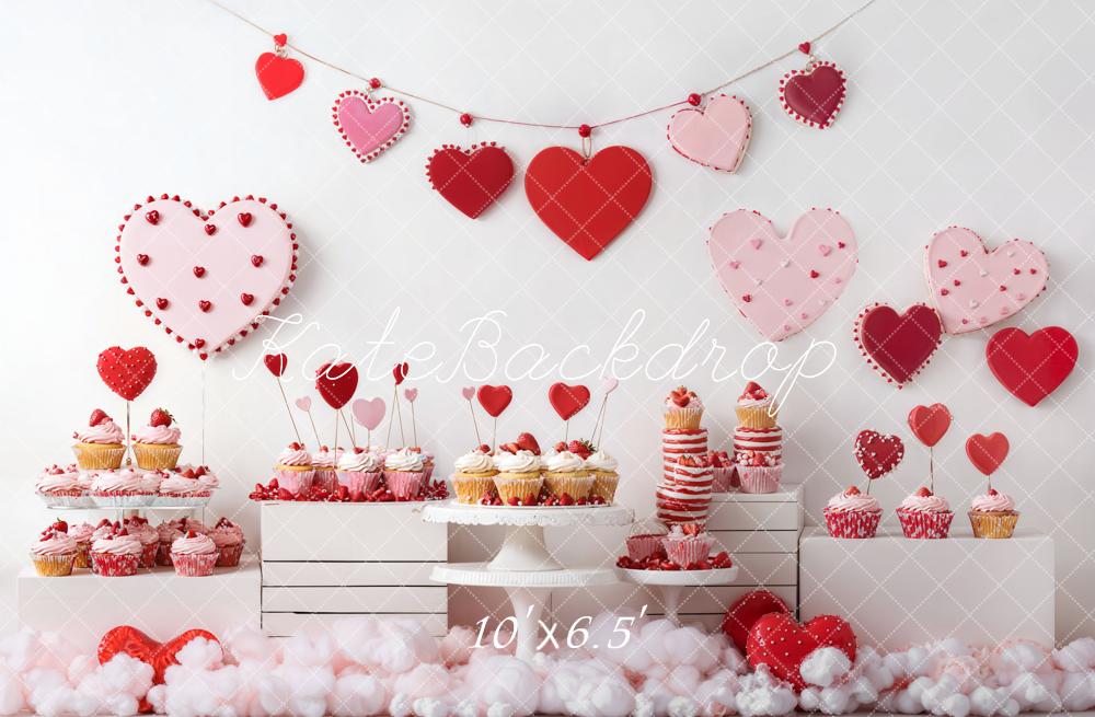 Valentine Hart Dessert Cupcake Foto Achtergrond Designed by Emetselch