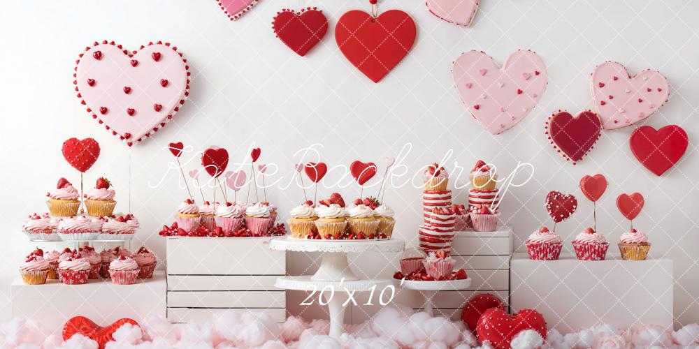 Valentine Hart Dessert Cupcake Foto Achtergrond Designed by Emetselch
