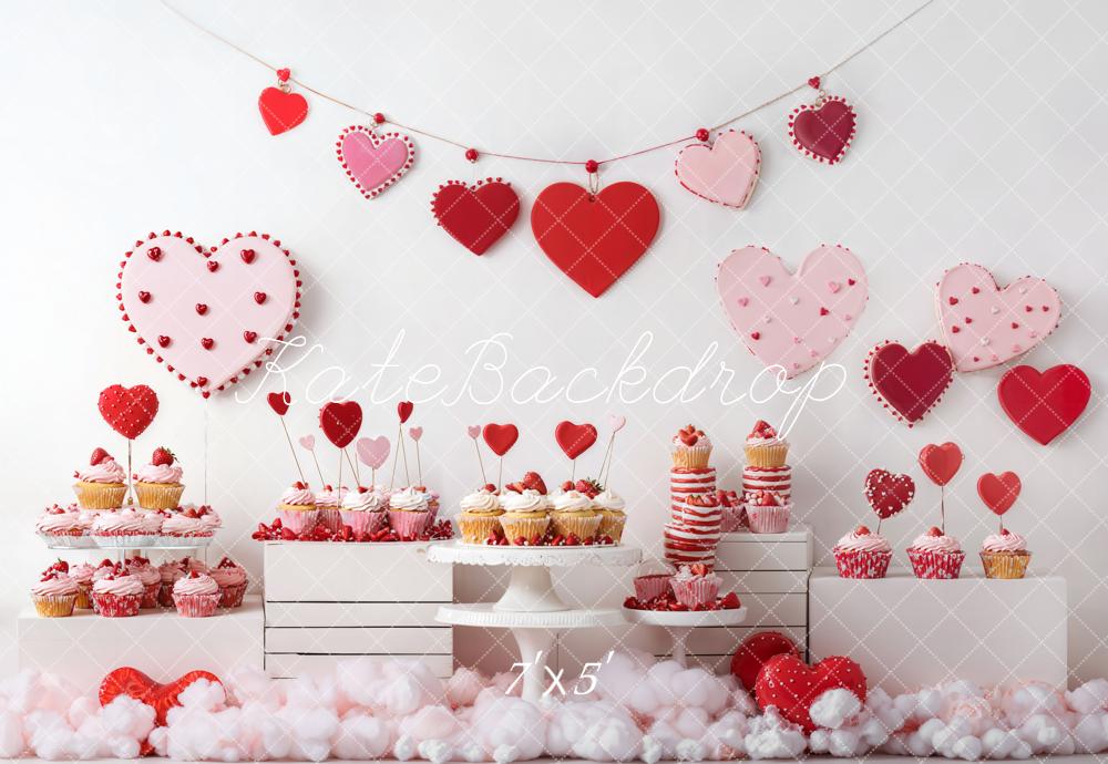 Valentine Hart Dessert Cupcake Foto Achtergrond Designed by Emetselch